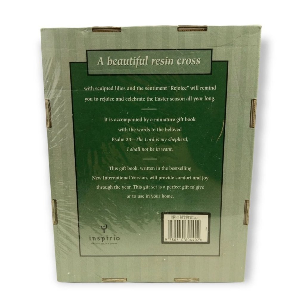 Resin Cross Rejoice and The Lord is My Shepherd Book 2006 New - Picture 2 of 3